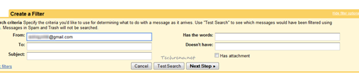 Creating filter in Gmail