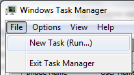 Run new task in Windows Task manager