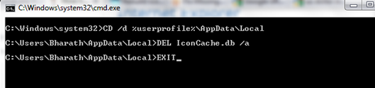 IconCache command prompt
