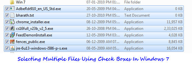 select multiple files with check boxes