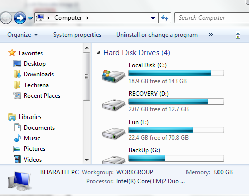 Windows explorer in windows 7