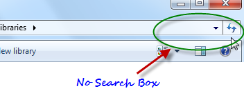 Windows Search box missing