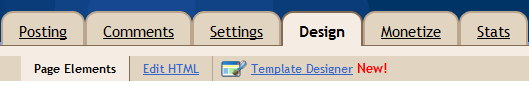 Edit Html under design in blogger
