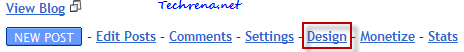 design link in blogger dashboard