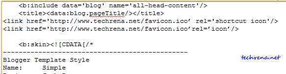 favicon code in blogger html design 