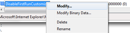 DisableFirstRunCustomize modify