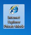 IE private mode shortcut