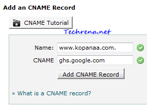 Adding CNAME record