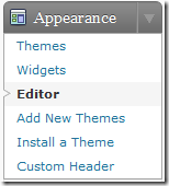 Theme editor under WordPress dashboard
