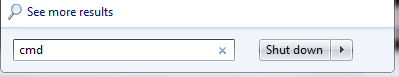 Cmd in start menu search