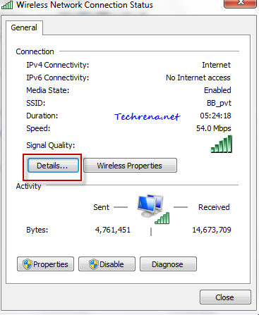 Wireless network connection status