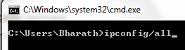 ipconfig command