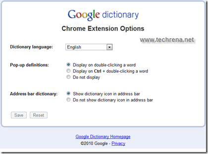 Google-chrome-dictionary-extension-settings