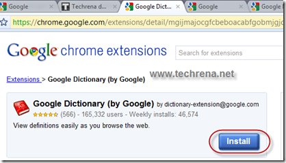 Google-dictionary-extension