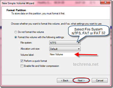 Hard Disk partition in Windows 7