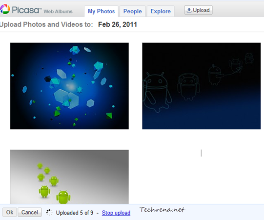 Picasa web albums uploading photos