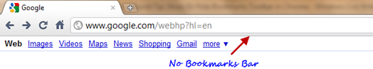 no bookmarks bar in chrome