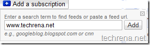adding subscription in Google reader
