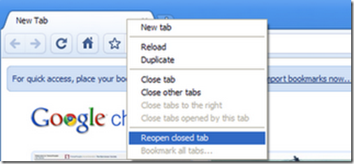 reopen closed tab chrome