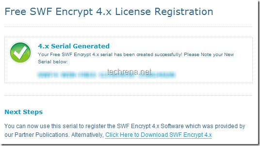 SWF Encrypt Licence registartion