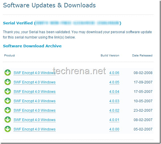 SWF Encrypt 4.0 download page