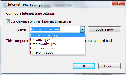 Internet time settings windows clock