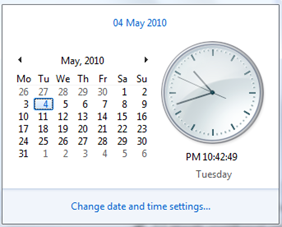 Windows 7 clock
