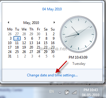 change date and time settings in windows
