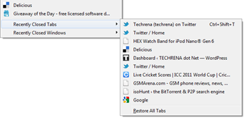 Firefox recently closed tabs
