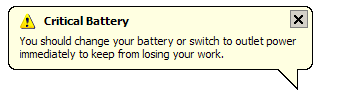 Critical battery in windows