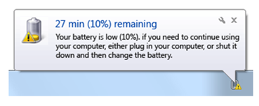 low battery in Windows 7