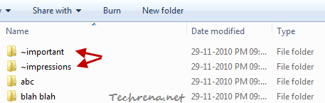 Two folders starting with same symbol