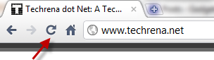 Refresh button in chrome