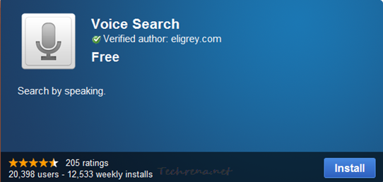 Voice search Google Chrome extension