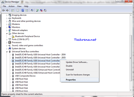 Device Manager and USB controllers