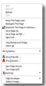 Firefox context menu
