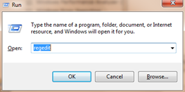 regedit in run command