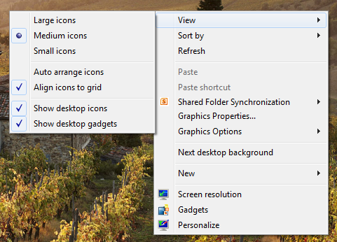 Move Desktop Icon Taskbar Vista