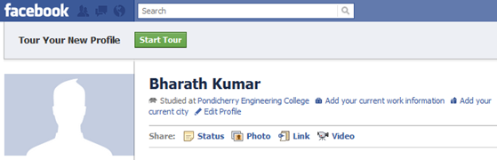 Add information in new Facebook profile