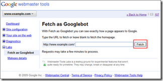 Fetching a webpage as Googlebot