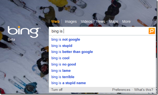 Bing about Bing