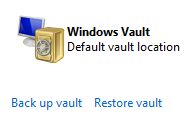 Windows vault backup