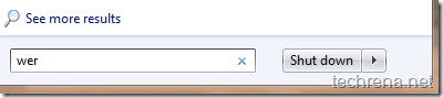 type wer in start menu type wer in start menu