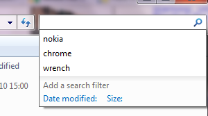 Windows 7 search history