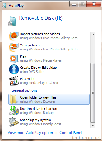 AutoPlay in Windows 7