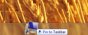 Pin My Computer icon to taskbar