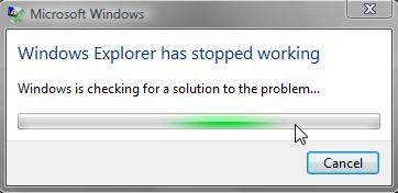 windows explorer stopped working