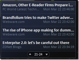 Feed Headlines Sidebar gadget