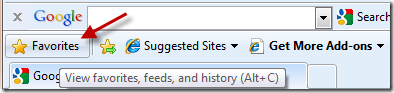 favorites button in internet explorer