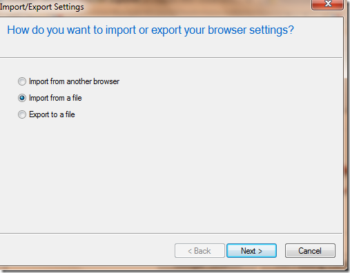 import export favorites settings in internet explorer